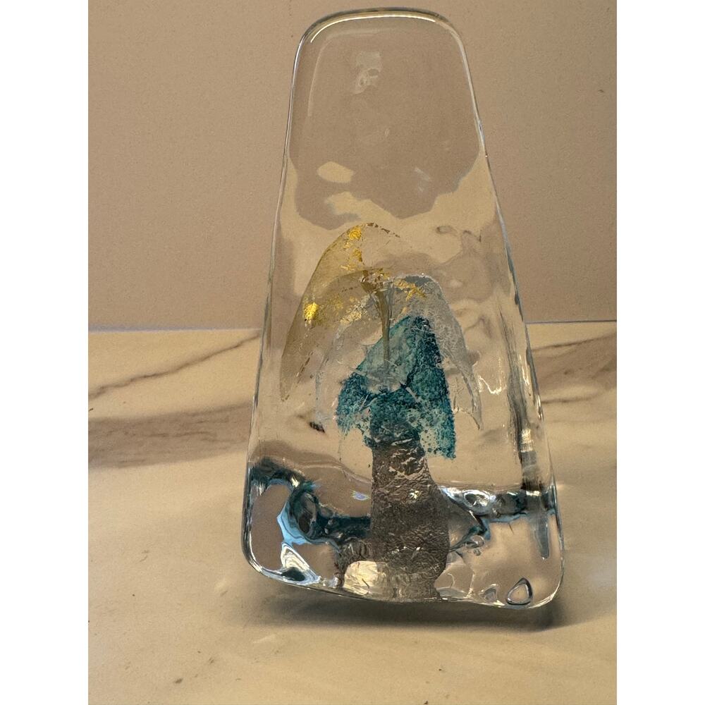 Collette Fortin Signed Design Studio Art Mushroom Paperweight